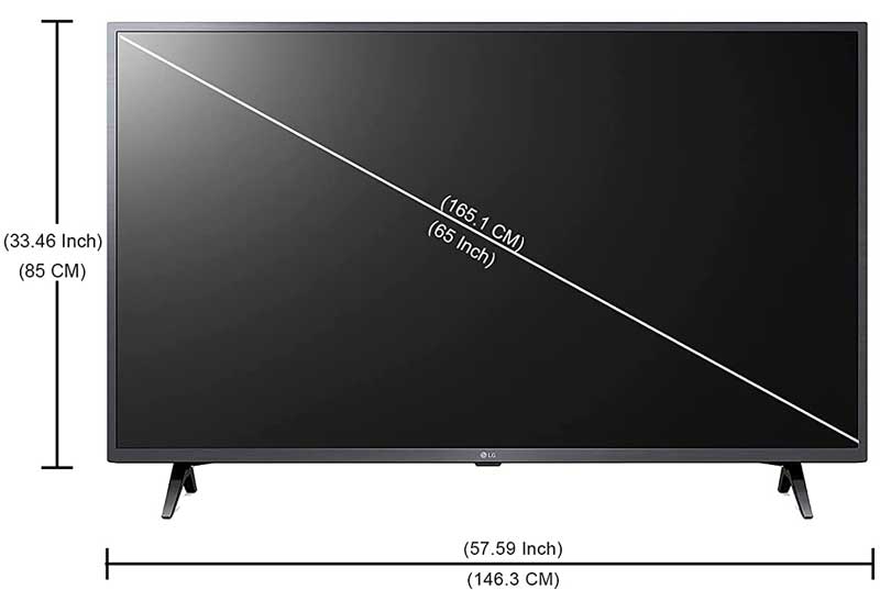 65 Inch TV dimensions in Inches