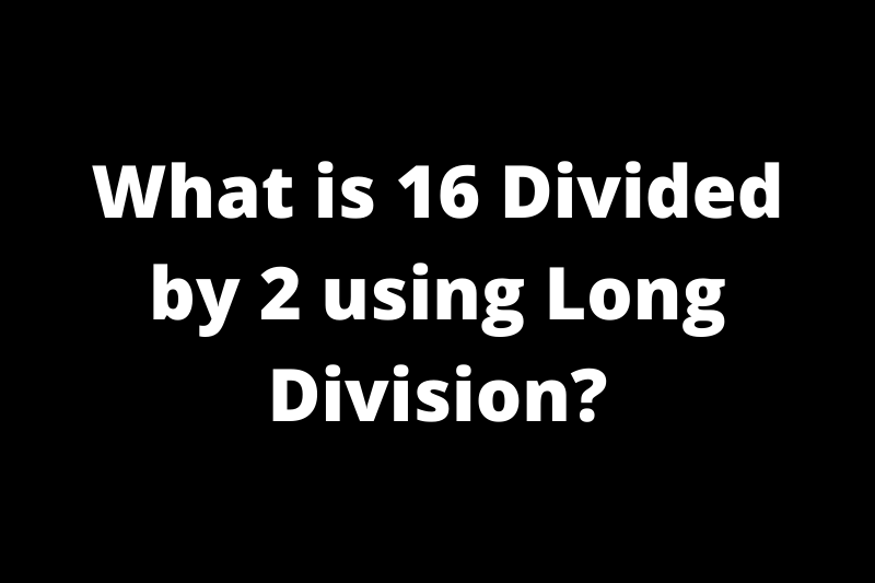 What is 16 Divided by 2 using Long Division?