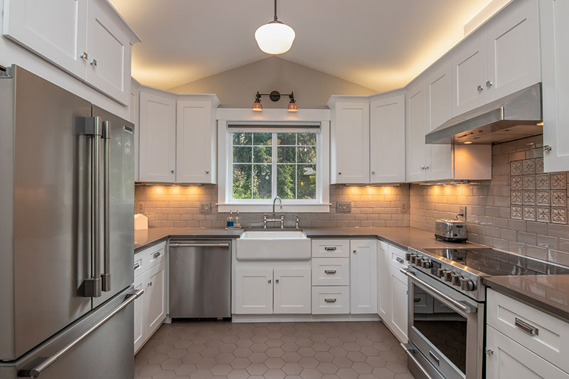 The standard kitchen counter height is 36 inches (3 feet) above the floor